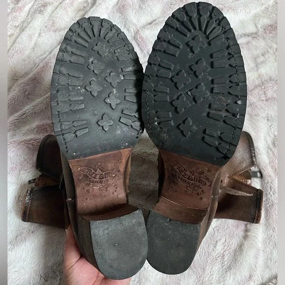 FreeBird Carlito Brown Leather Boho Western Moto Boots - Picture 13 of 16